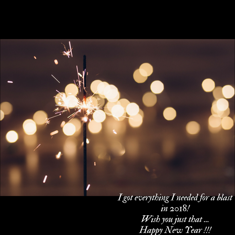 I got everything I needed this year to have a blast in 2018! Wish you just that! Happy new year!